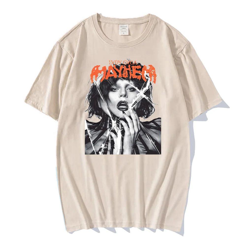 Lady Gaga Mayhem T Shirts High Quality Hip Hop Cotton T Shirts Fashion Men Aesthetic Retro TShirts Summer New Clothing Unisex