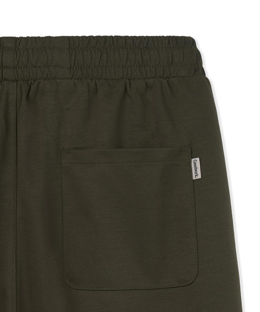 CAMEL WORK One-Pleat Wide Cargo Sweatpants (Khaki)