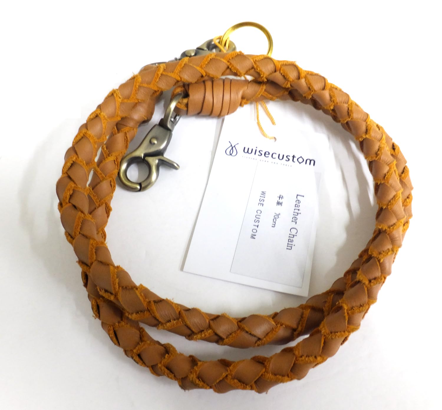 

WISE CUSTOM Кожаная цепочка Кэмел 70см