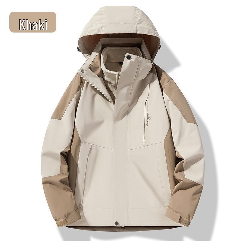 

Унисекс Ветрозащитная Водонепроницаемая Куртка для Альпинизма 3-в-1 со Съемным Капюшоном для Осени и Зимы, Настраиваемая 3XL