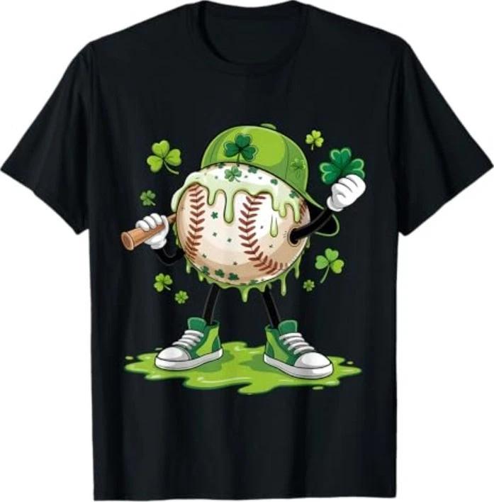 Baseball Drip St Patricks Day Boys Baseball St Patricks Day T-Shirt S