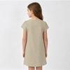 Girls Casual Short Sleeve Dress Lightweight Breathable Summer Dress Made from Cotton Linen Fabric Comfortable Fit Simple Design