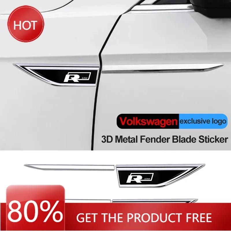 2025 Hot 3D Metal Car Sticker VW Emblem Fender Blade Decal Badge Decal For Volkswagen Rline Touran Beetle Scirocco Amarok T5 Pha