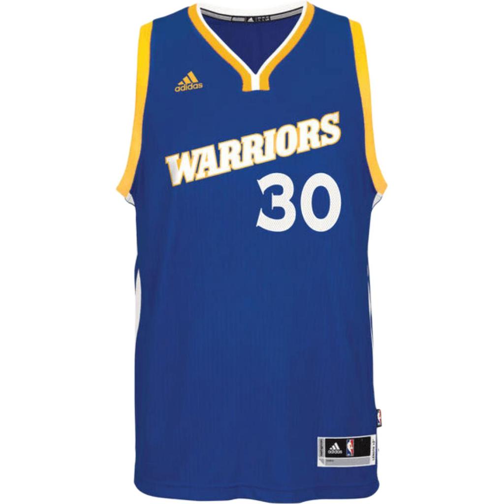 Adidas X NBA Collaboration Curry 30 Golden State Warriors 16-17 Season R30 Vintage Letter Print Casual Basketball Jersey Unisex jersey Blue BF0116