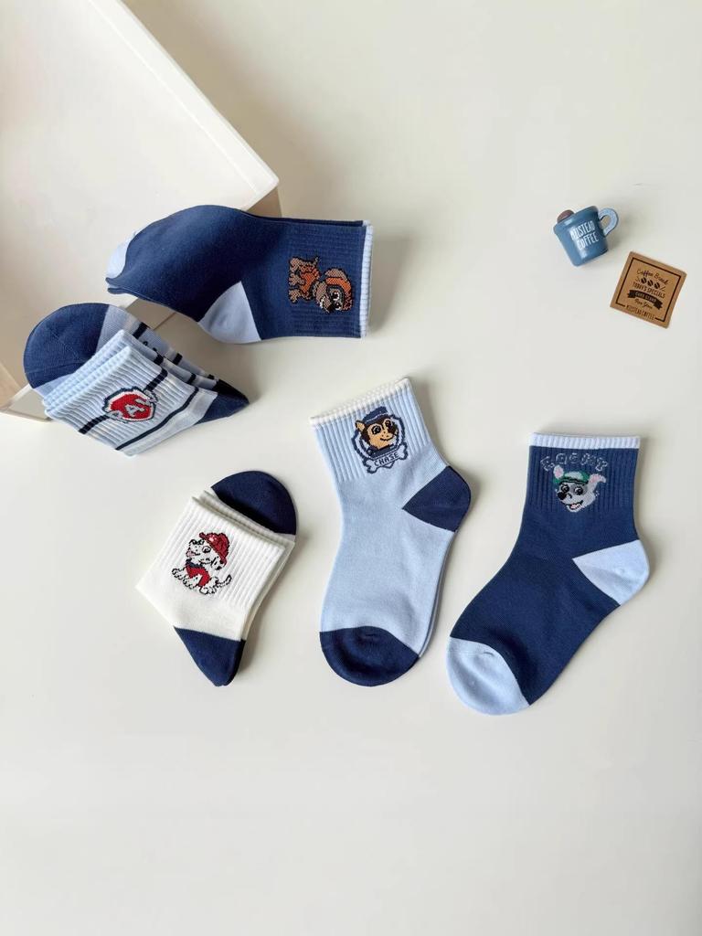 Boy's Cotton Mid-Calf Socks - Cartoon Paw Patrol, Spring/Autumn, Medium/Large Sizes