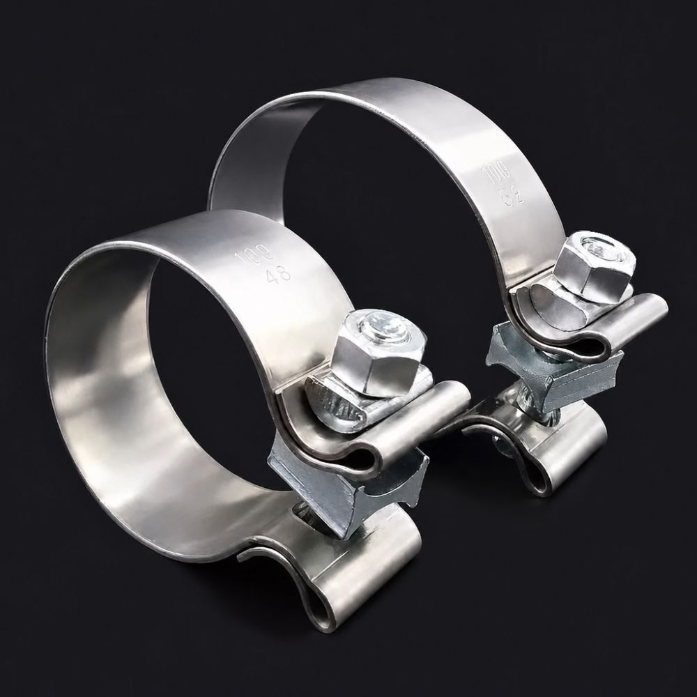 Stainless Steel Pipe Connection Hoop 40-76mm Steel Pipe Clamp Strong Hose Clamp