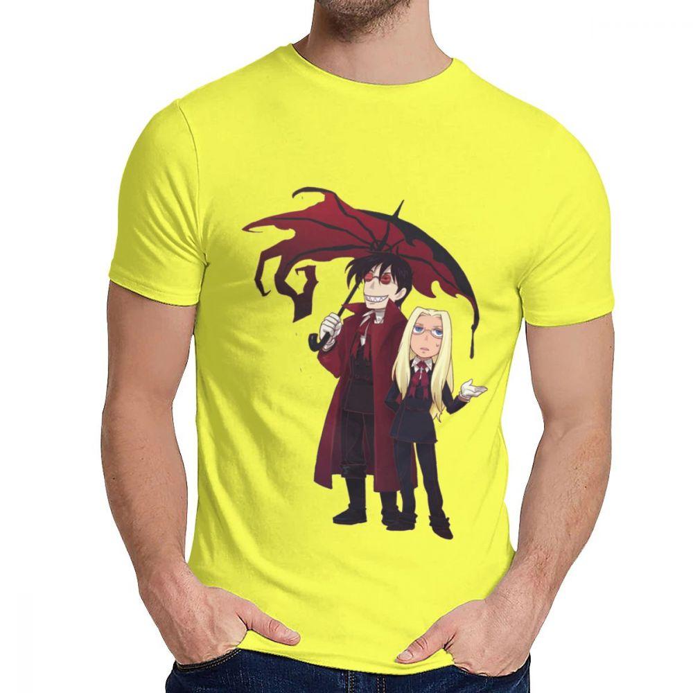 Streetwear Hellsing And Alucard Cartoon Style Tee Shirt For Men Crazy Great T Shirt O Neck