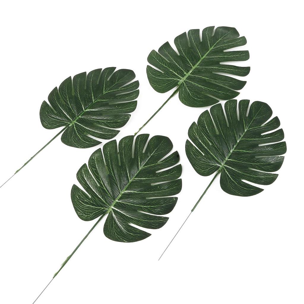 Artificial Tropical Palm Leaves for Hawaiian Luau Beach Theme Party Decorations Jungle Party Fake Monstera Leaves