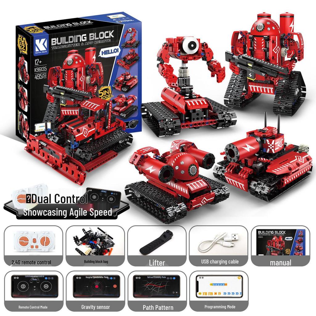 Kit de robot programmable télécommandé avec blocs de construction pour l'exploration scientifique éducative