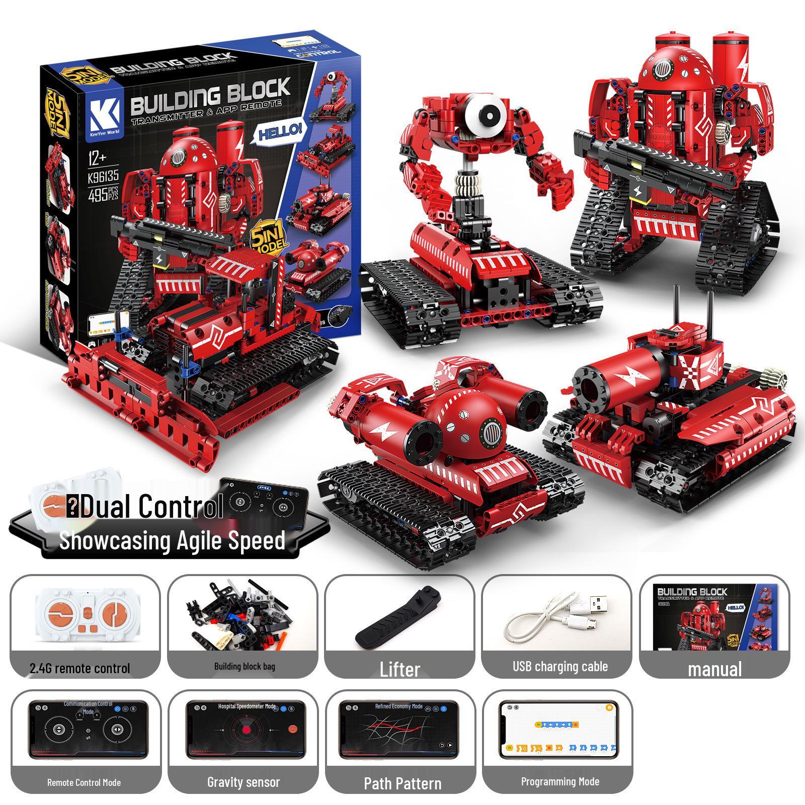 Programmable Remote Control Military Vehicle Toy - Educational Robot for Kids