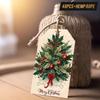 48Pcs with Rope Christmas Gift Tags Santa Claus Elk Christmas Hanging Label Paper Wrapping Paper Hang Tags