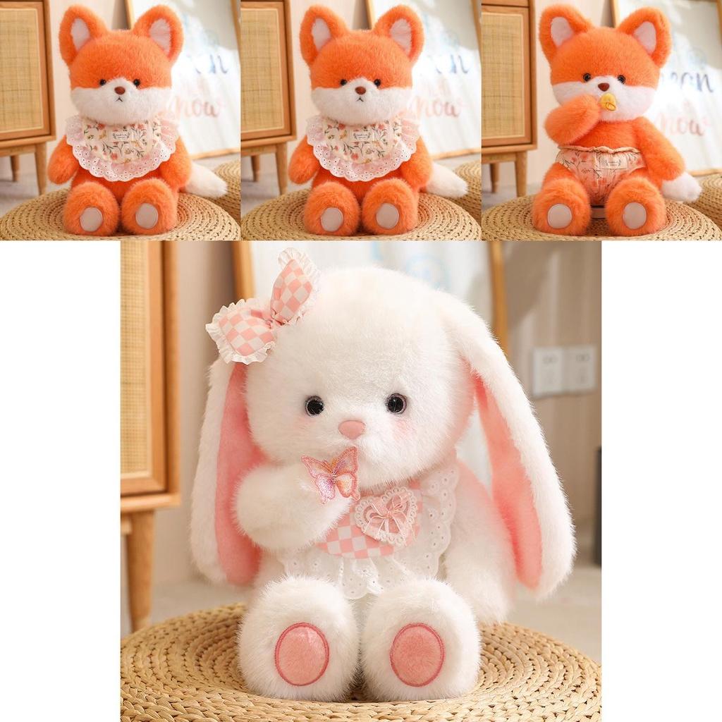 Cute Animal Fox Cat Bear Rabbit Plush Doll Stuffed Toy For Babies High Quality And Adorable