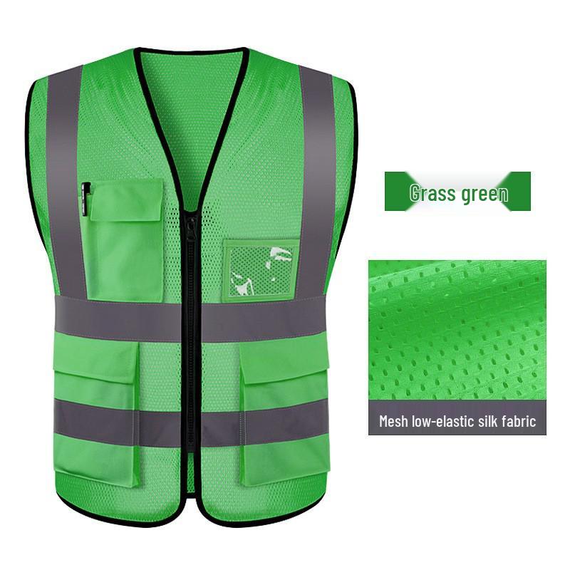 Multi-Pocket Reflective Safety Vest for Construction and Traffic Duty