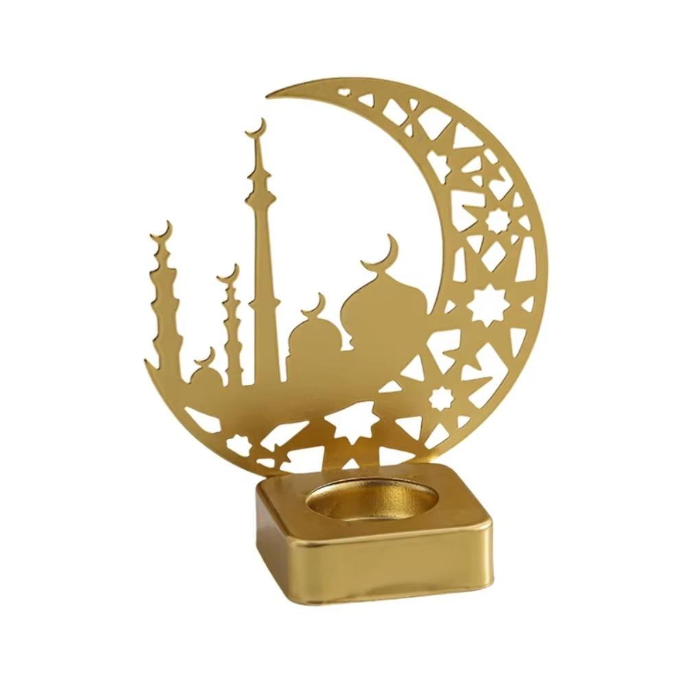 Heat-resistant Eid Mubarak Candlestick Castle Shape Islamic Style Aromatherapy Tray  Entryway Decor
