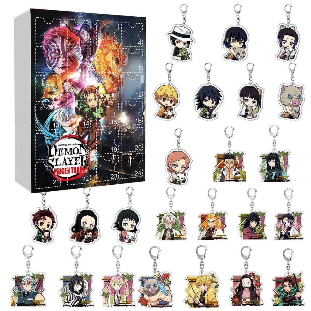 Demon Slayer Christmas Keychain Toy Gift With Acrylic Characters Accessories