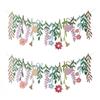 Double Sided Floral Banners With Leaf Pattern For Festival Party Decorations Classroom Event And Family Celebration