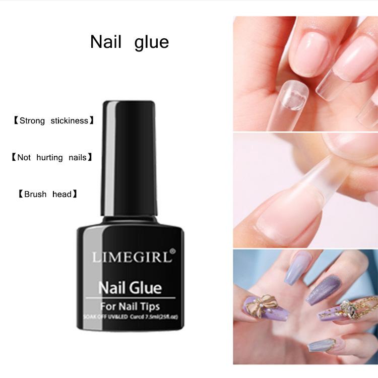 7-in-1 Nail Glue for Press On Nails Base Coat Builder Gel Extension Gel UV Soak Off for Short/Long Nails 15ml Nail Adhesive
