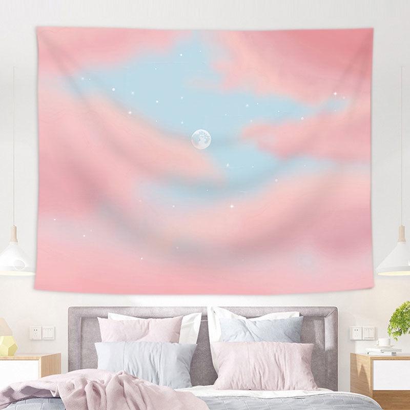Home Decor Pink Moon Tapestry Background Fabric Oil Painting Dream Moon Room Decor Tapestry 230x180 cm alfombra de piso