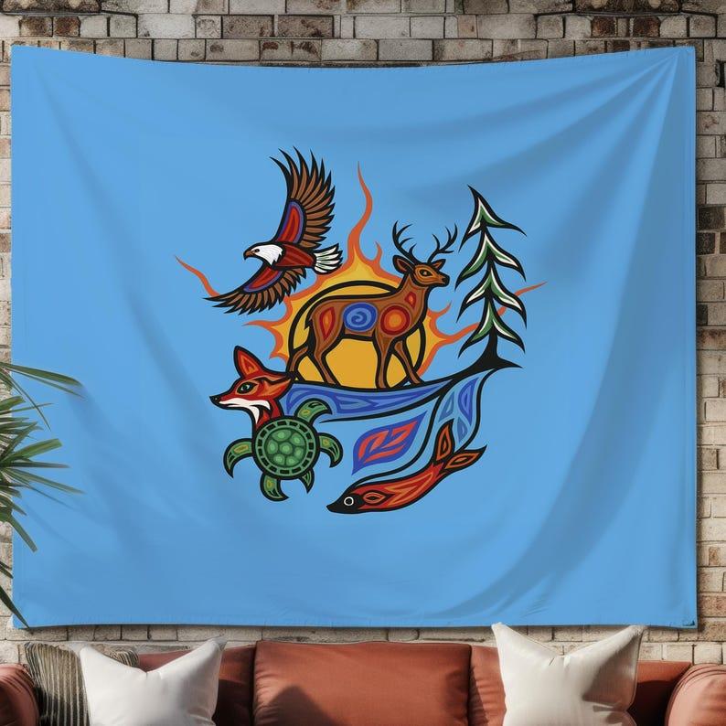 Forest animal spirituality tapestry 75x100 чёрный