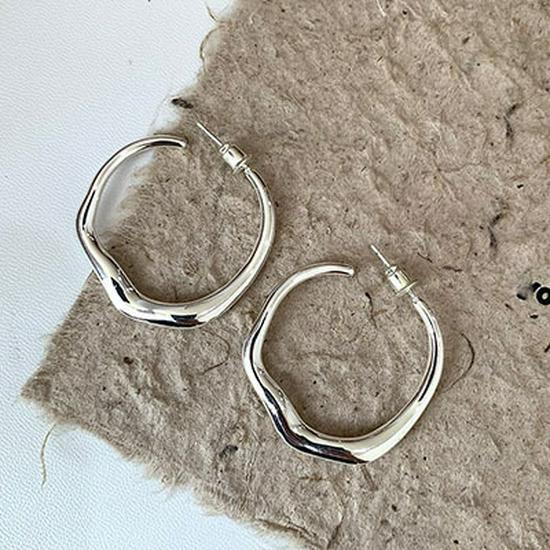 

Смелые серьги-кольца из неровного металла для женщин - Европейские и американские модные серьги-каффы