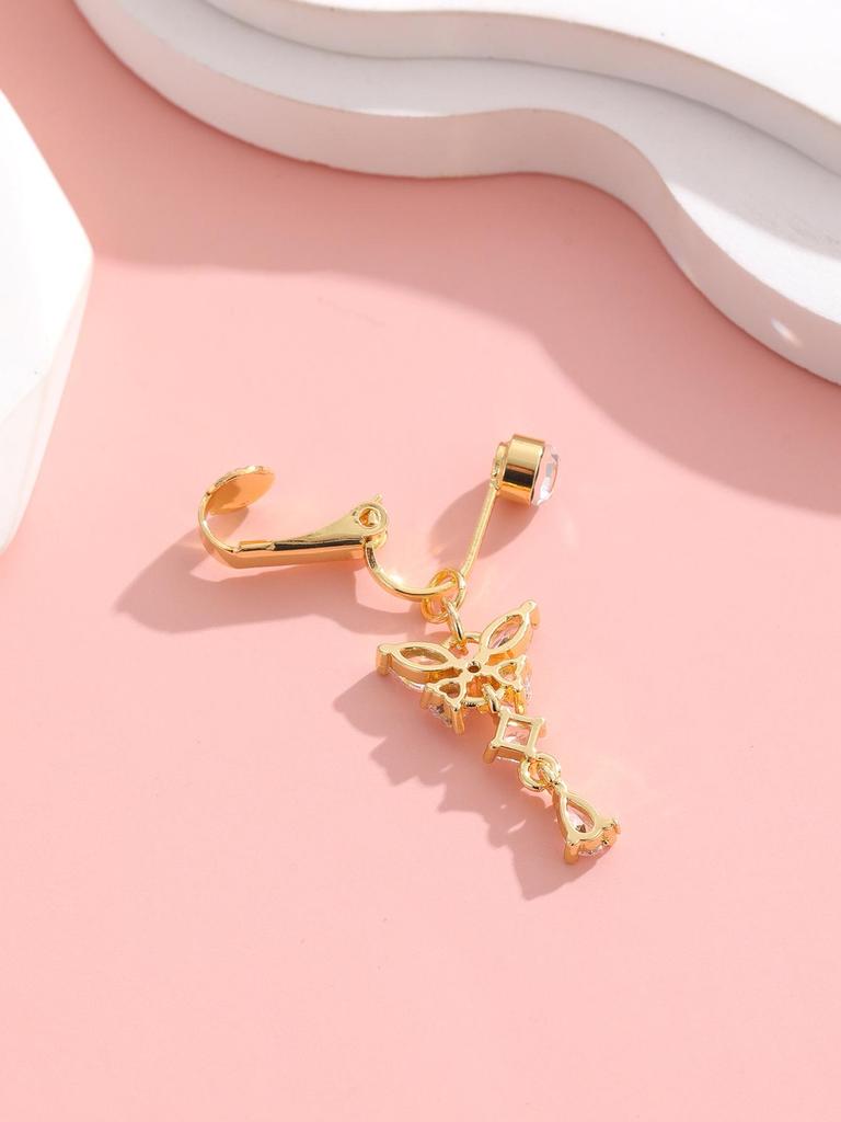 Butterfly Zircon Fake Belly Button Ring Piercing Jewelry - Online Hot Seller