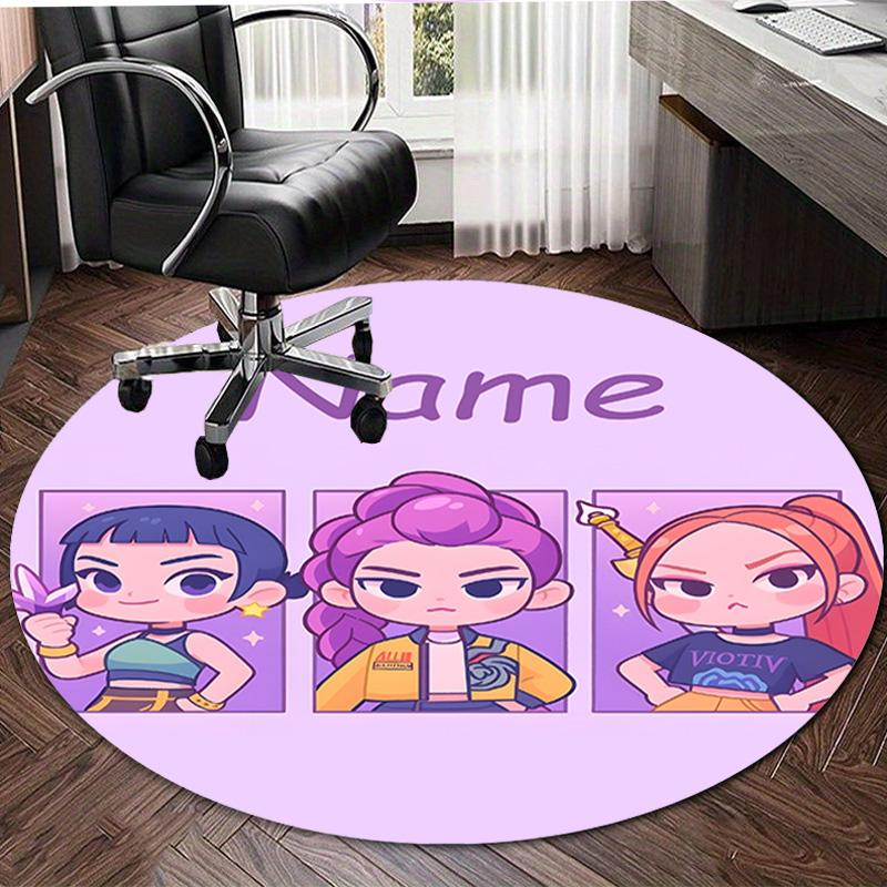 Personalized K-KPop Demon Hunters Round Chair Office Rug - Perfect for Mat, Office Chair & More - Ideal Gift for Birthdays and Holidays