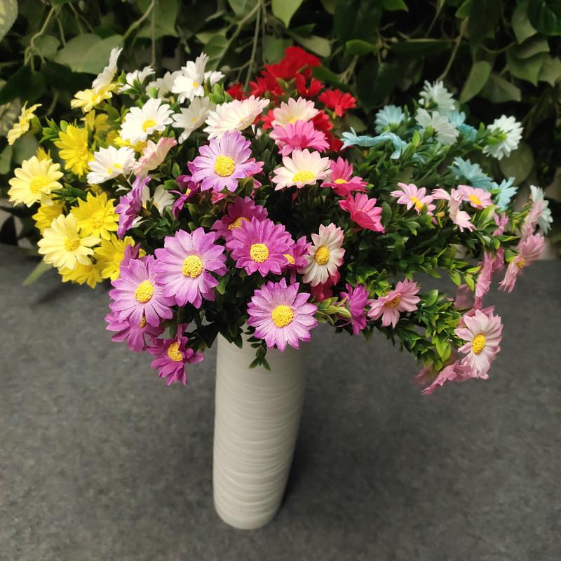 Silk Artificial Daisies Chrysanthemum Bouquet Indoor Plant Wedding Decoration