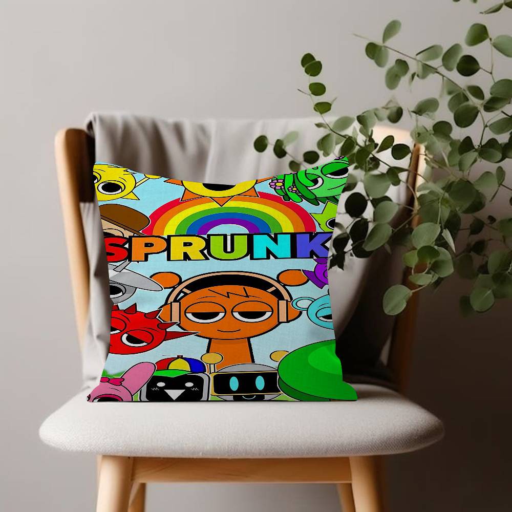 Game SSprunki Cute Personalized Pillow Cover Kids Bedroom Wild Party Decor Pillowcase Kid Birthday Shower Gift
