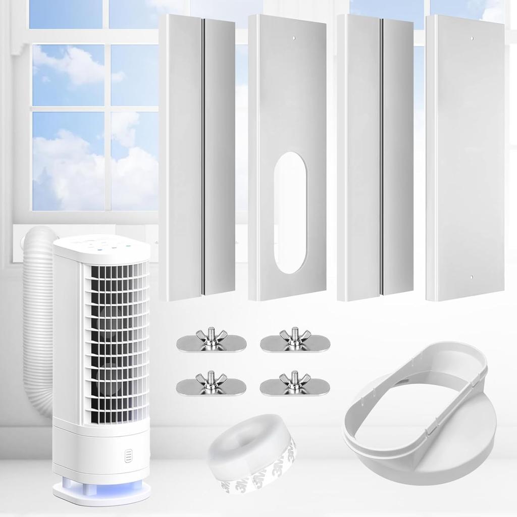 Upgrade Portable ac Window Vent Kit,ac Window Seal Kit,Portable Air Conditioner Window Kit Adjustable Length from 17" to 60" for Sliding