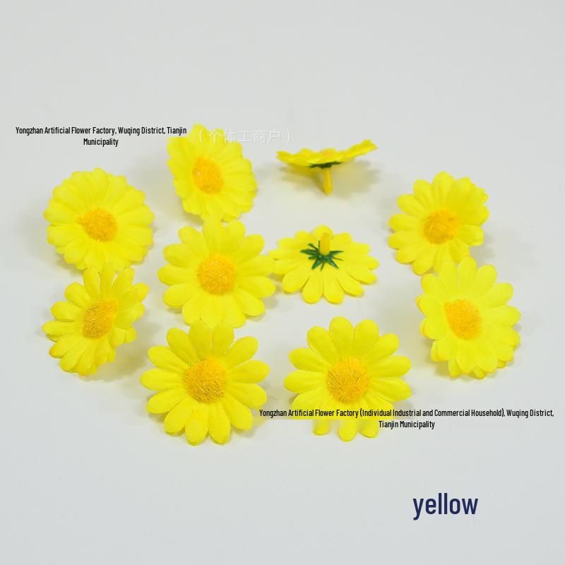 Silk Daisy Chrysanthemum Flowers 4cm for Children's Day Dance Wreath, Wristband, Flower Box, and DIY Arrangement.