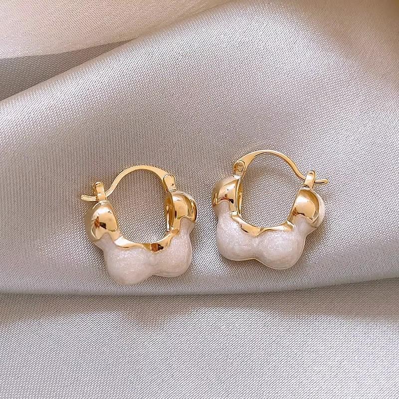 Geometric Green Retro Korean Square Earrings for Women