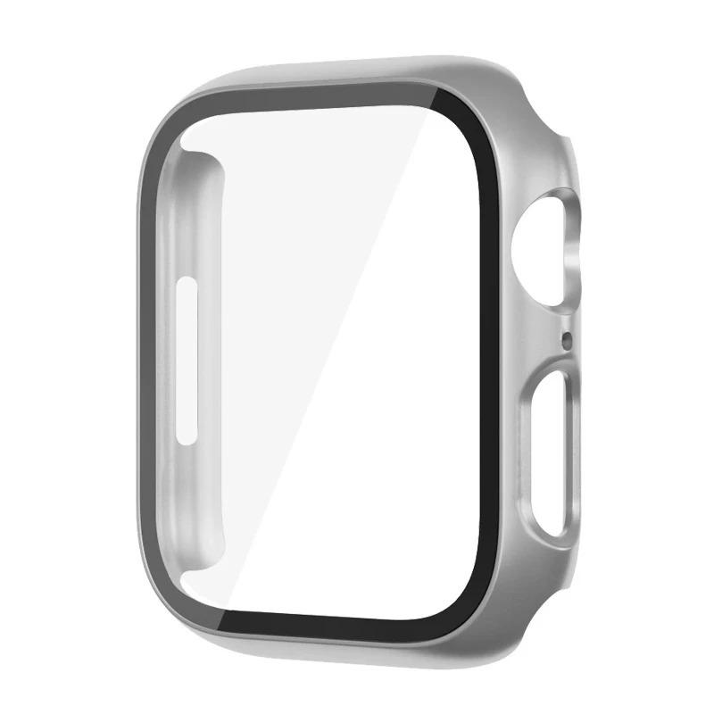 Glass+Cover For Apple Watch case 44mm 40mm 45mm 41mm 42mm 38mm correa Screen Protector iwatch series 9 8 7 SE 3 case Accessories