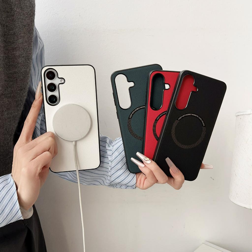 For Samsung Galaxy A16 5G/4G Case Compatible with MagSafe Anti-Drop PU Leather+TPU Cover