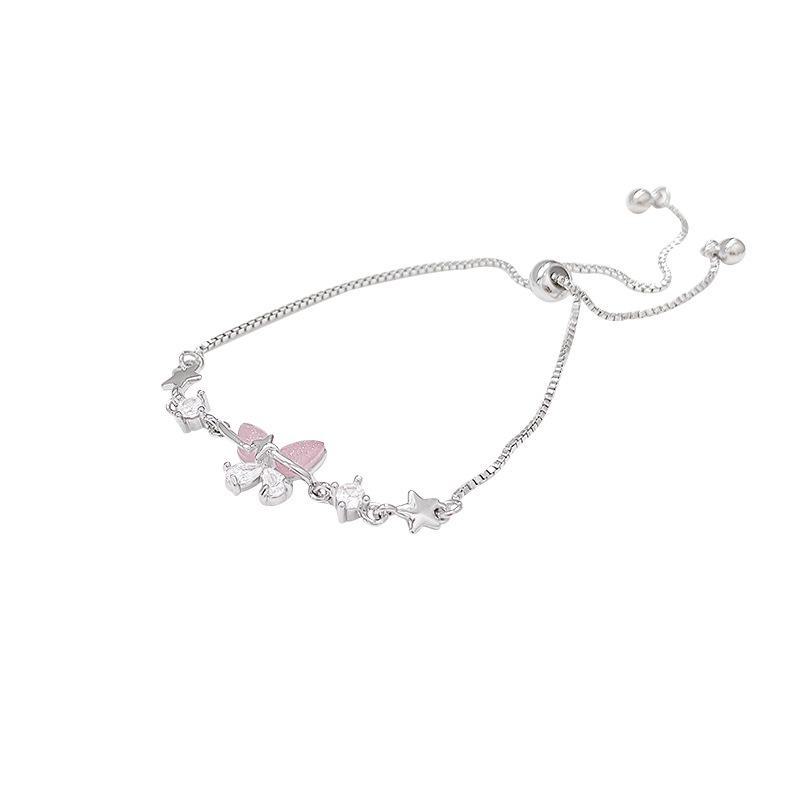 Korean Exquisite Zircon Butterfly Bracelet – High-End Design for Women