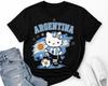 Hello Kitty Argentina Soccer Player Tshirt Unisex Unisex Summer 100 Cotton Clothing Fashion Oversized Short Sleeved Tee Streetwear