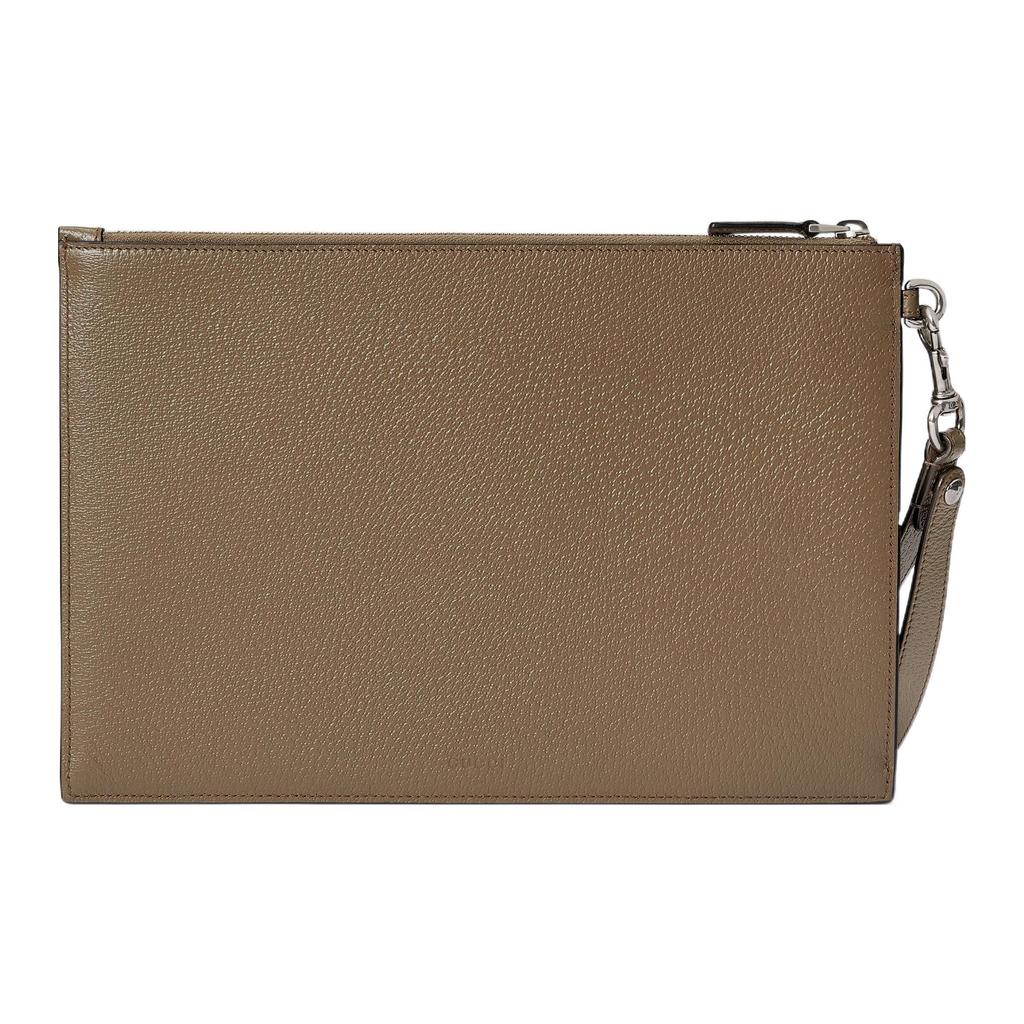 Gucci GG Marmont Series Double G Logo Solid Color Zip Closure Leather Document Clutch Men clutch 475317-DJ20F-2801