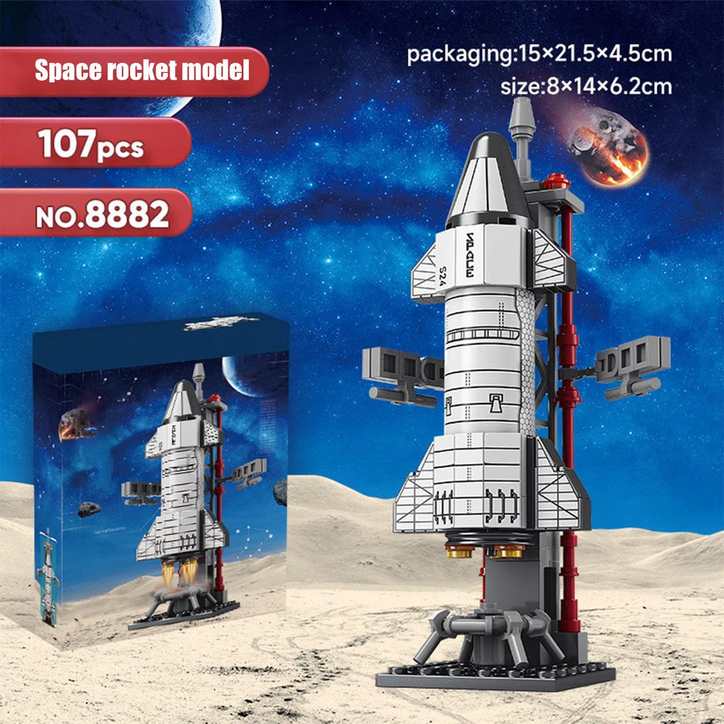 Space Rocket Ship Building Block Model Military Assembly Boy Educational Children's Toy