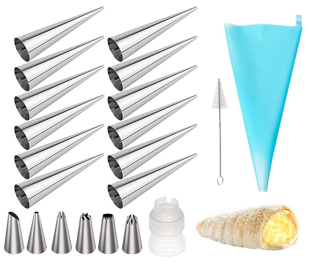 Stainless Steel Croissant and Pastry Molds - Cream Horn Baking Cones