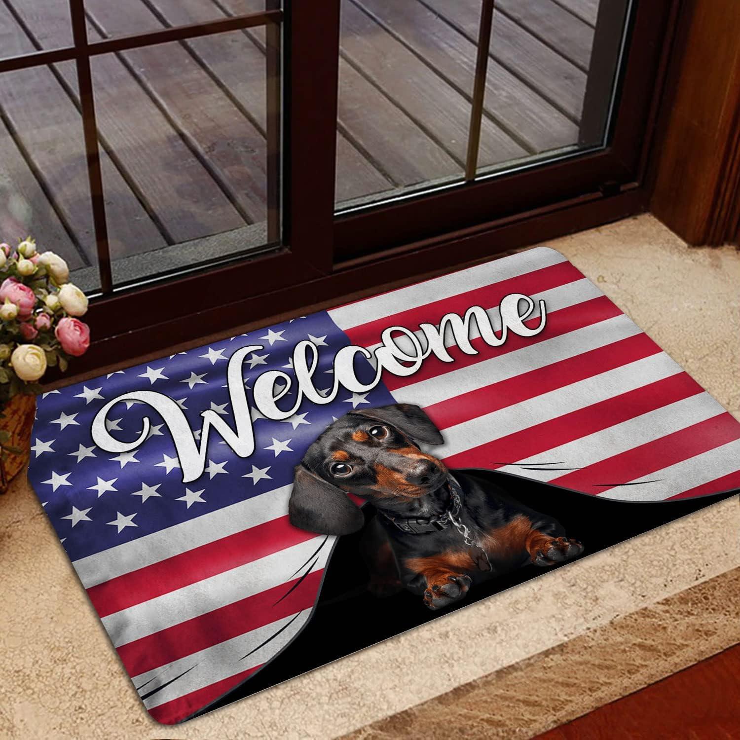 

Funny Dachshund Dogs Print Doormat Non-Slip Rugs For Living Room Bedroom Kitchen Laundry Mat Machine Washable Home Decor Carpet 40x60cm