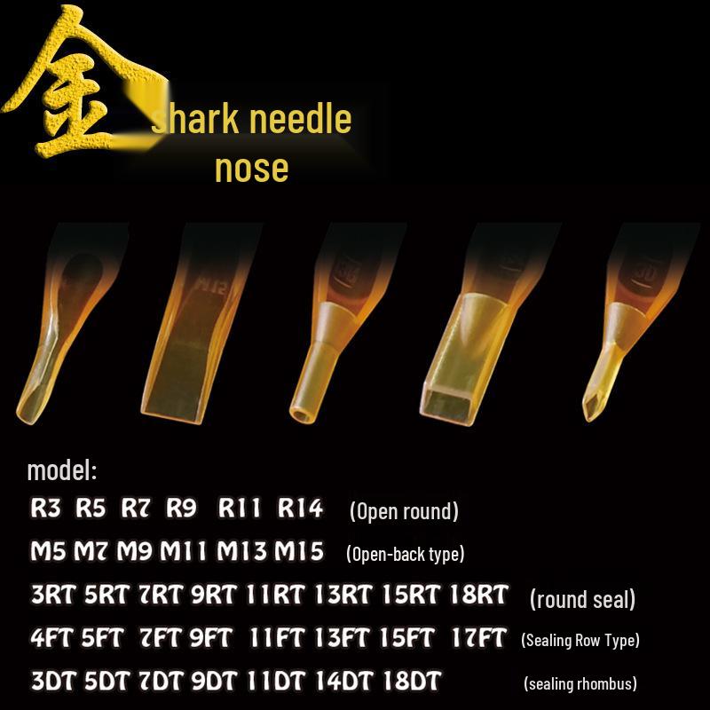 Leiming Golden Shark Transparent Tattoo Needle Tips – Disposable Tattoo Supplies