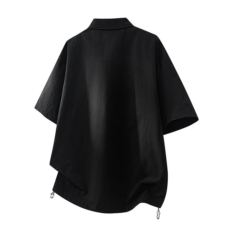 Retro Workwear Short Sleeved Shirt Men's Loose Collared Casual Shirt Summer Shirt