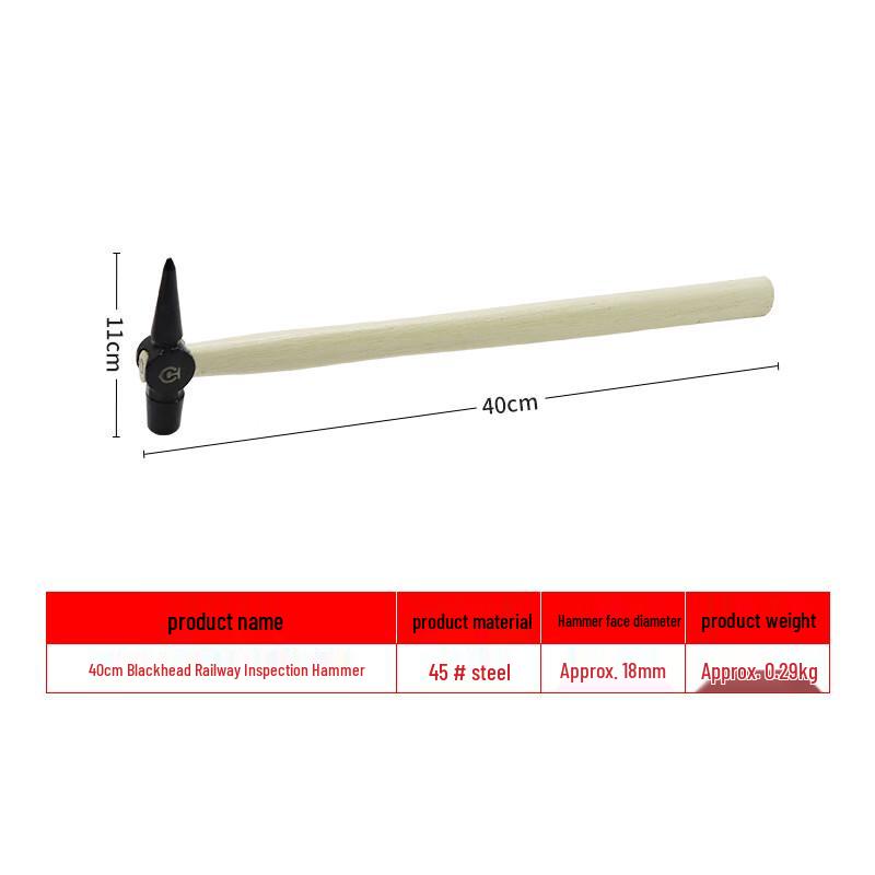 Railway Inspection Hammer with Wooden Handle