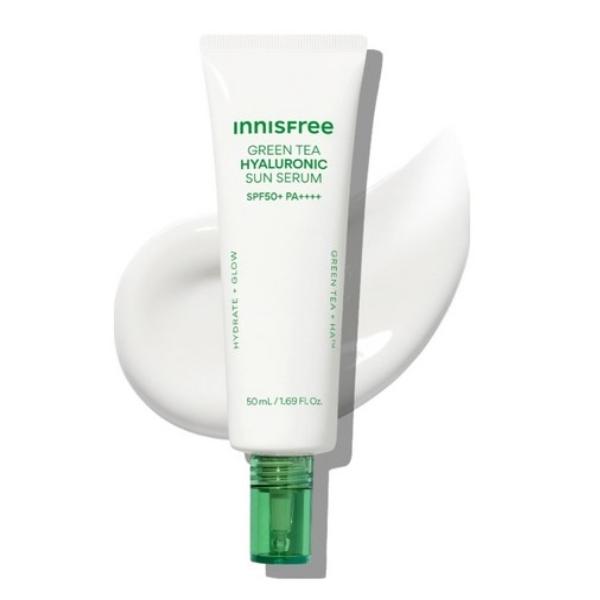 Innisfree Green Tea Hyaluronic Moist Sun Serum SPF50+ PA++++ Hydrating UV Protection 50ml