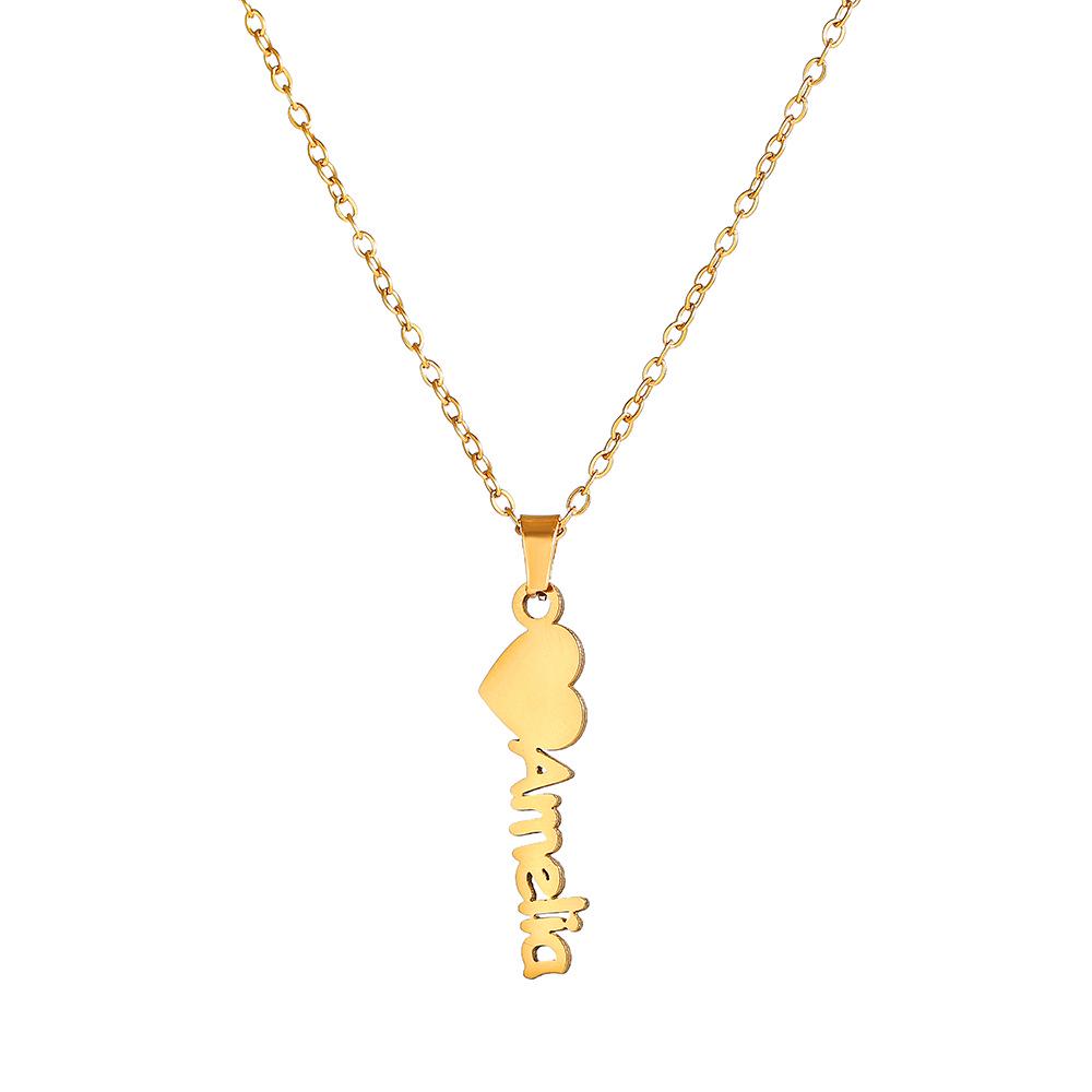 Collana Personalizzata con Lettere in Acciaio Inossidabile Placcato Oro 18K - Catena Clavicolare Fai-da-Te con Nome Personalizzato