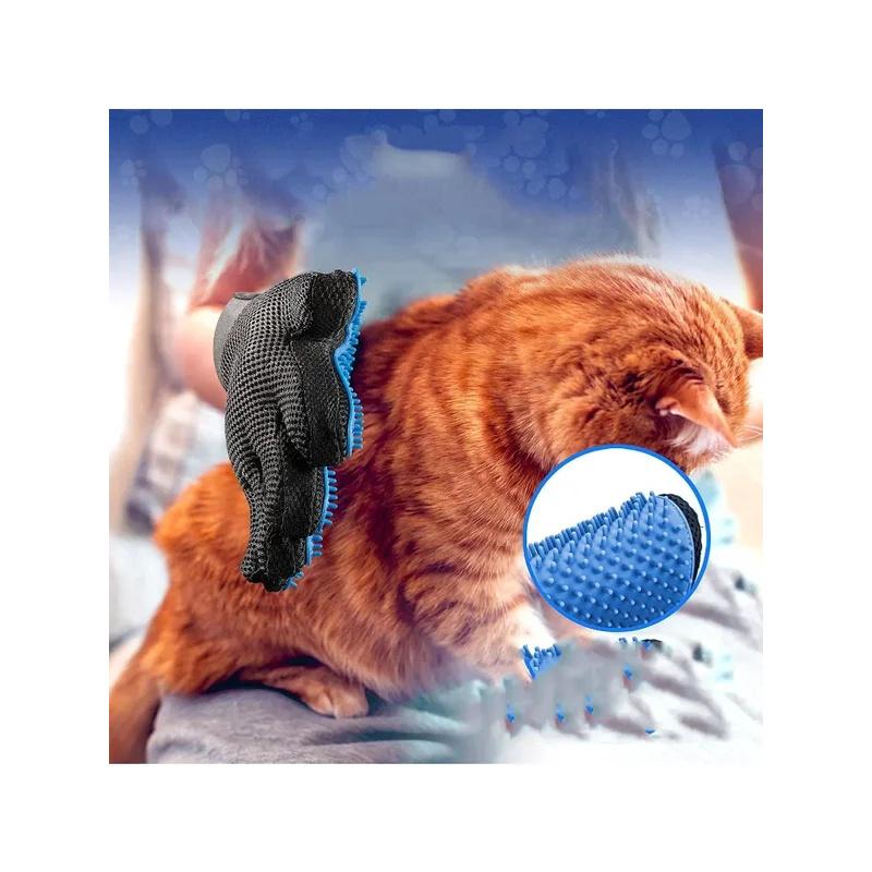 Professional Pet Grooming Glove 2 in 1 Deshedding Brush and Bath Massager for Dogs Cats Rabbits Gentle Hair Remover DeMatting