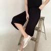 Plus Size M To 6XL U-Neck Women's  Modal Pant Calf-length Summer Wide Leg Pants Drawstring Short Pants Casual Homewear Pants
