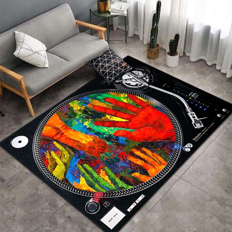 Vintage Record Player Floor Mat: Durable Carpet for Living Room, Entrance & Doormat