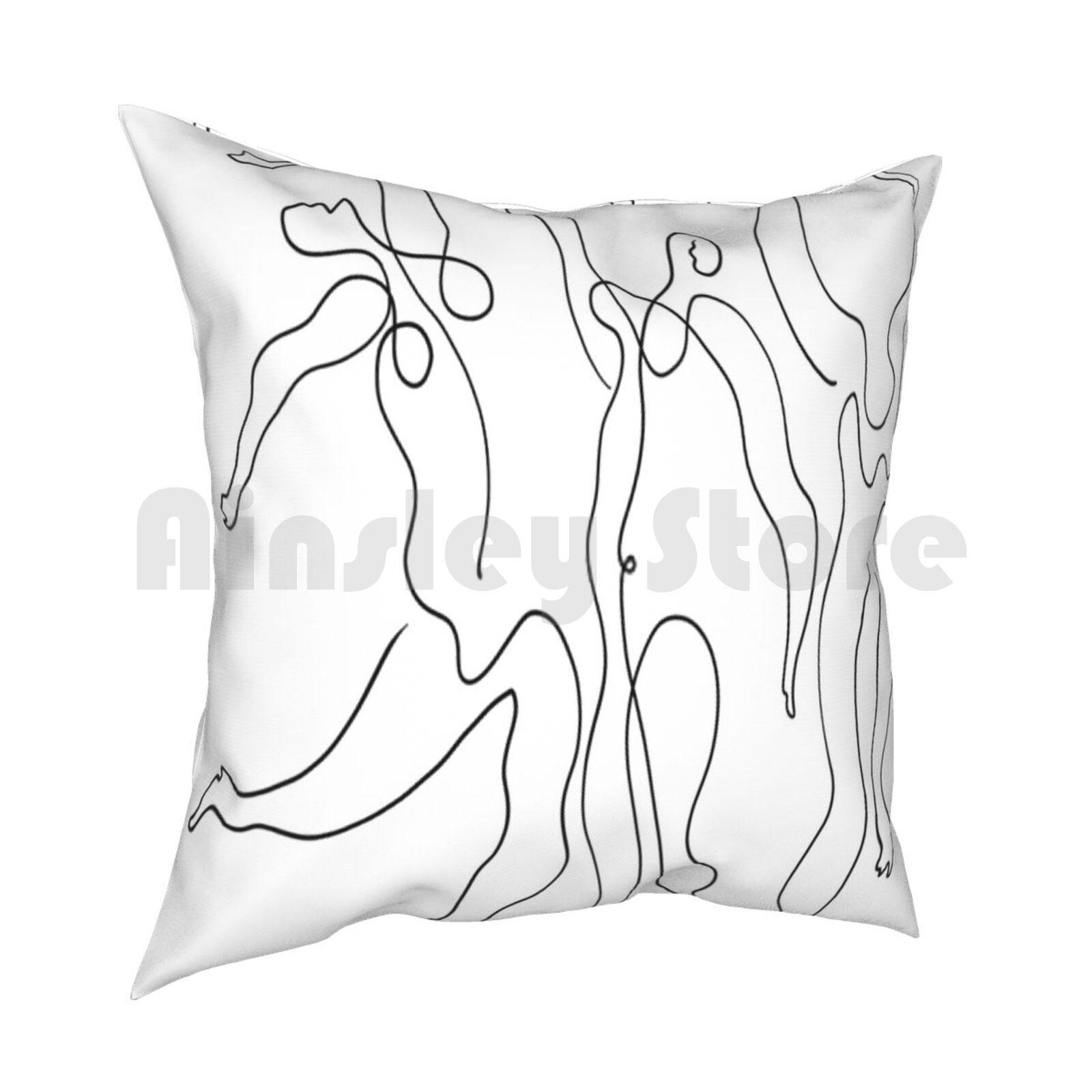 Picasso Line ArtDancers Pillow Case Printed Home Soft DIY Pillow Cover Abstract Art Lines Minimal Art Minimalistic Minimal 30cmx30cm
