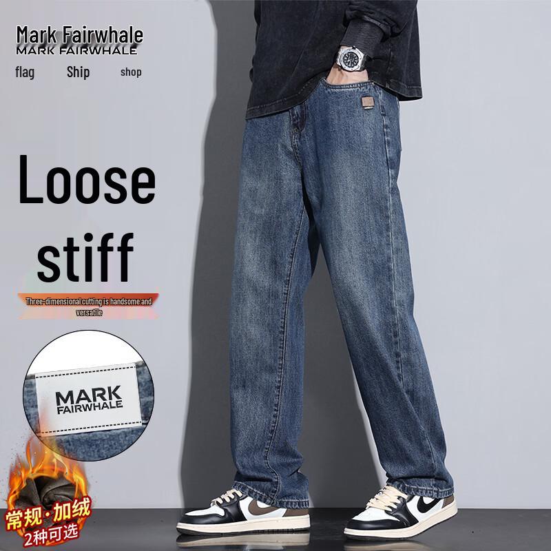 MARK FAIRWHALE Men s Loose Straight-Leg Jeans 32
