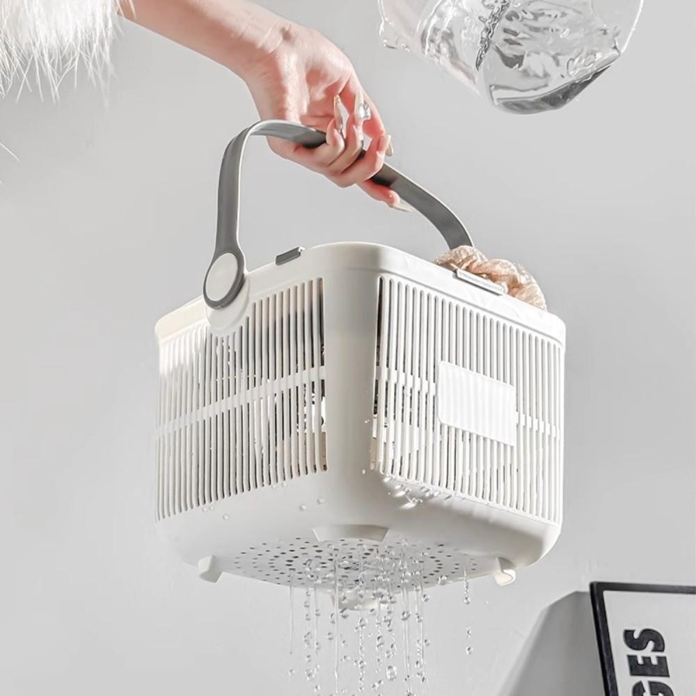 Hand-held Bath Basket Dual Compartment Storage Basket New Toiletries Basket Household